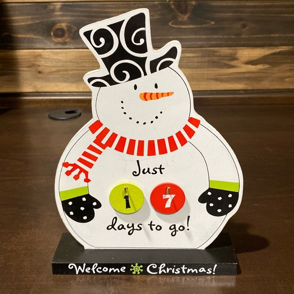 Snowman Countdown to Christmas Home Decor